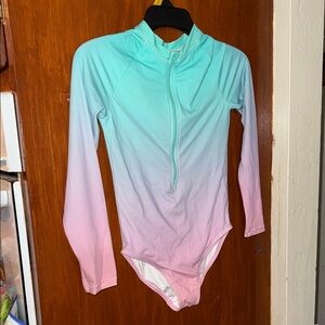 Hanna Andersson Kids Swim Long Sleeve Ombre Swimsuit